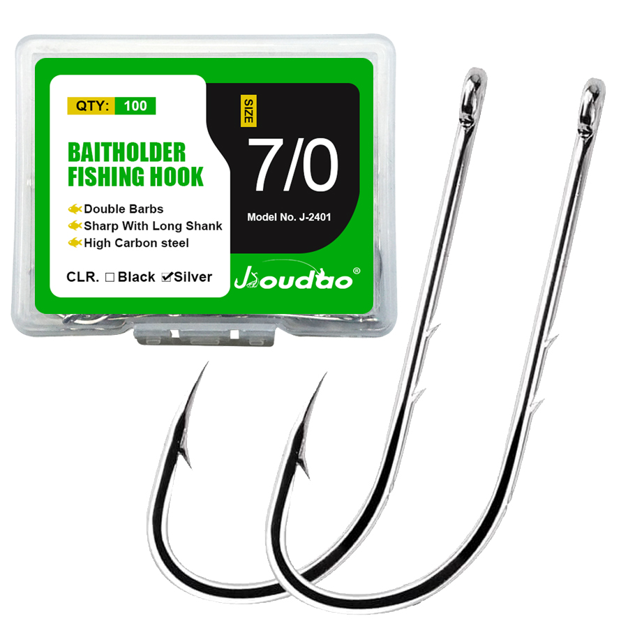 Fishing Hook Offset - Angelhaken 1/0 Stück Bait holder Köder