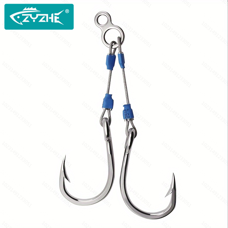 Fishing Hook Assortment - ZYZHE Stahl-Jig-Haken 6 Größen Hochkarbon-Stahl Angelhaken