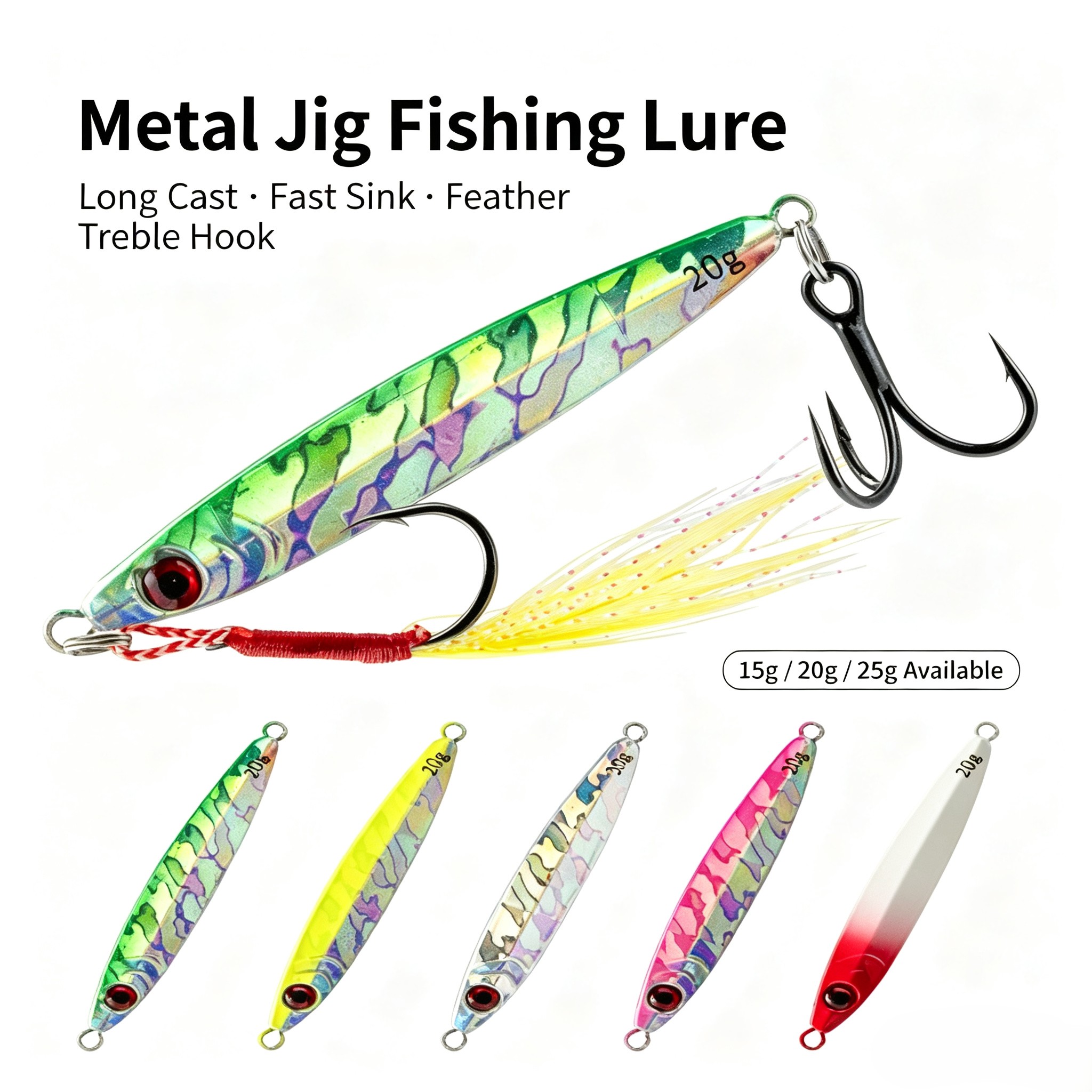 3-teiliges Metall-Jig-Köder-Se – Fishing Hook Treble Bewertung und Preis